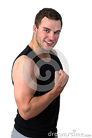 Flexing His Bicep Flexing His Bicep