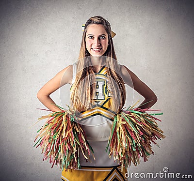 Young beautiful cheer-leader