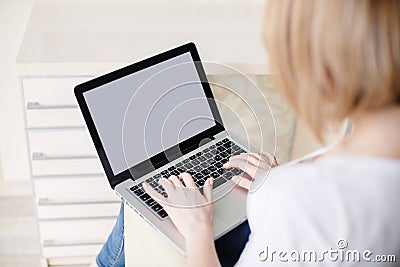 Young beautiful woman,working with laptop
