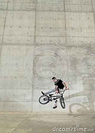 Young BMX bicycle rider