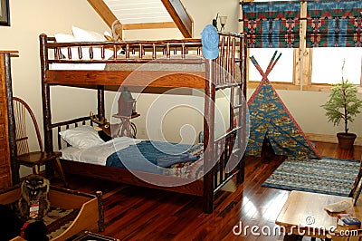 Young boys rustic bedroom