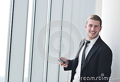 Young business man talk by cellphone