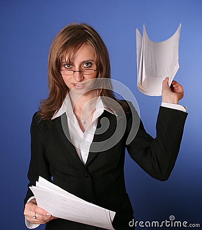 Young business woman with a file in her hands