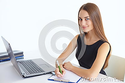 Young business woman in office