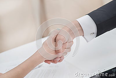 Young businessmen shaking hands with each other in the business