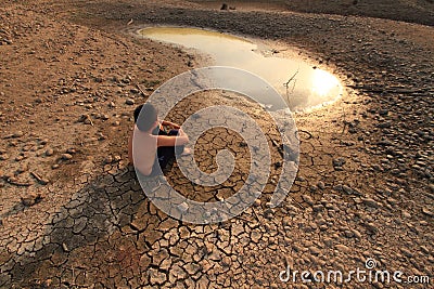 Young child and Water Crisis