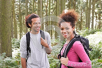 Young Couple On Hike In Countryside