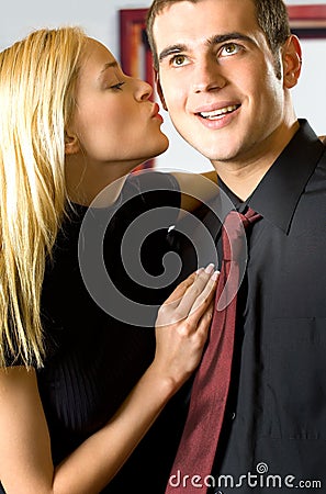 Young couple kissing