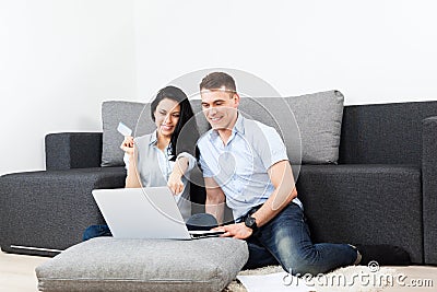 Young couple living room