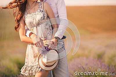 Young couple in love outdoor.