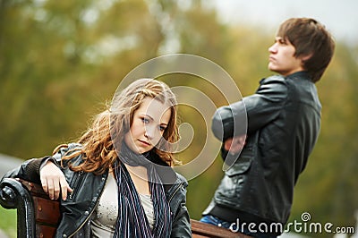 Young couple in stress relationship