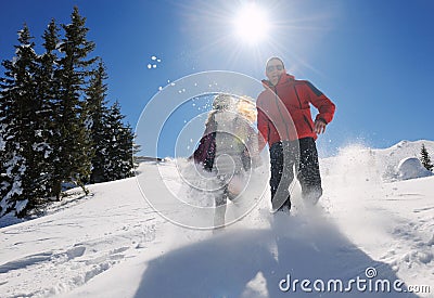 Young couple on winter vacation