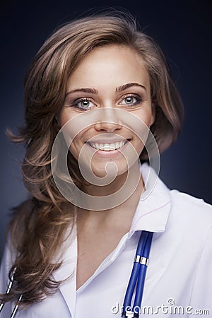 Young doctor woman with stethoscope