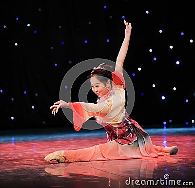 Young and energetic girl in a solo dance