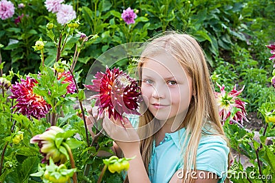 Young girl with flowers