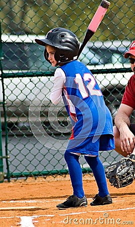 Young Girl /Softball/ At Bat