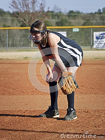 Young Girl Softball Player