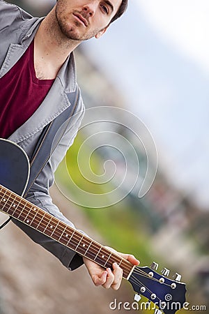 Young guitar performer