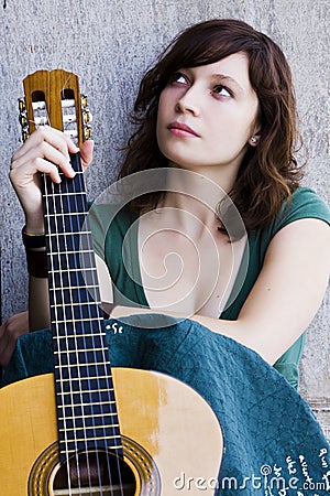 Young guitar performer