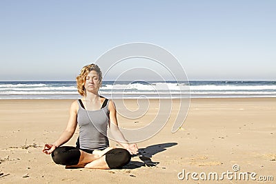 Young healthy woman meditating