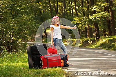 Young Hitch-hiker Girl Stock Photos - Image: 17