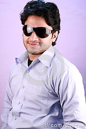 Young indian male model wearing glasses