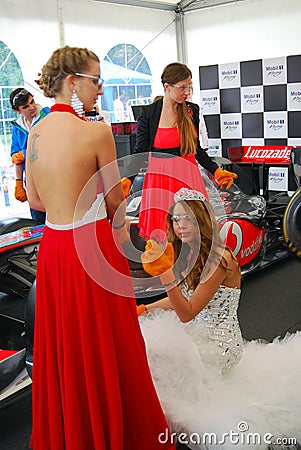 Young ladies participate in competition