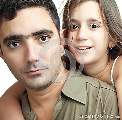 Young latin father and his daughter