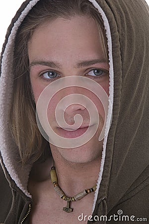 Young Male Model in Sweat jacket and Blue Jeans