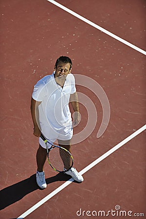 Young man play tennis