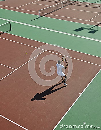 Young man play tennis