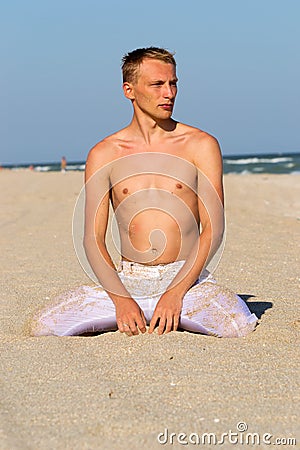 A young man by the sea