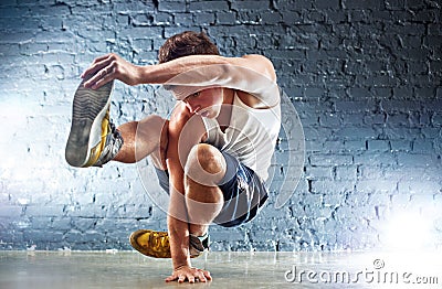 Young man sports exercises