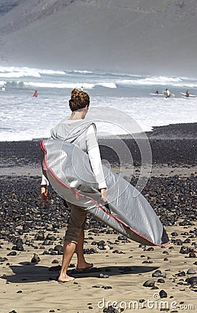 Young man with surf