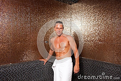 Young Man In Turkish Sauna