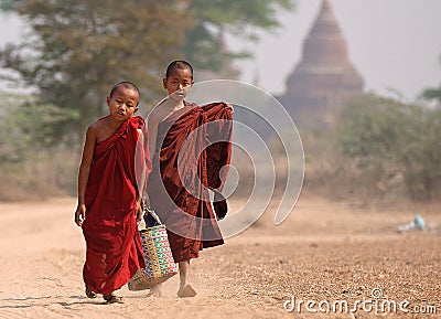 Young monks in Bagan Myanmar