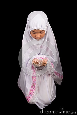 Young Muslim Girl Saying A Prayer V