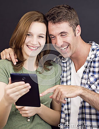 Young people with tablet
