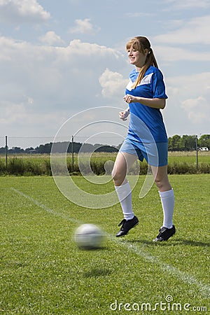 Young soccer woman