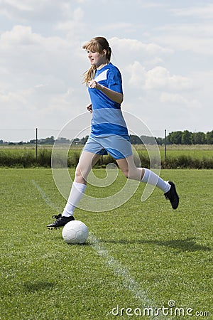 Young soccer woman