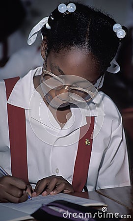 Young student in school uniform.