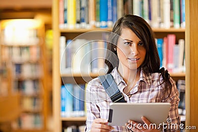 Young student using a tablet computer