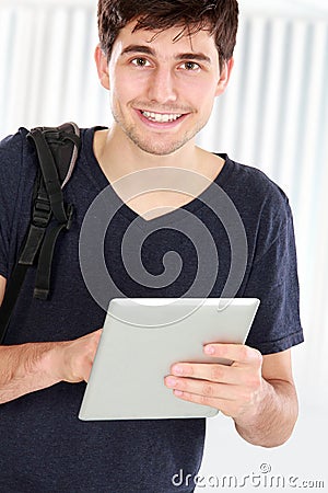 Young student using tablet pc