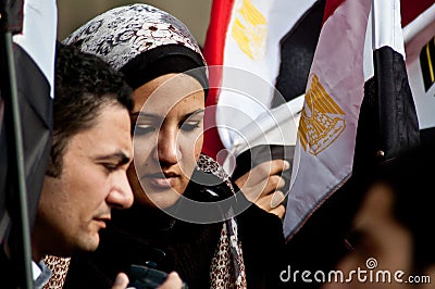 Young woman in the Arab revolution