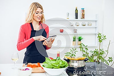 Young woman cooking