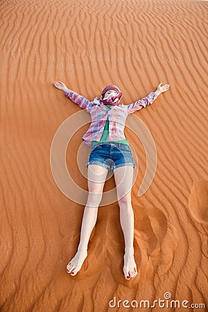 Young woman in the desert