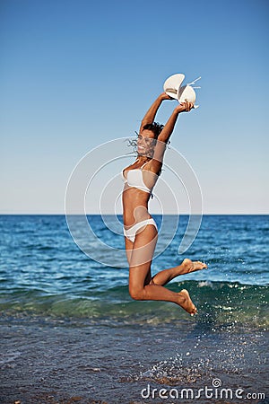 Young woman enjoying summer rest.