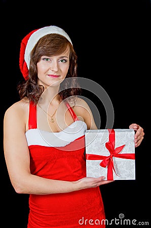 Young woman with gift