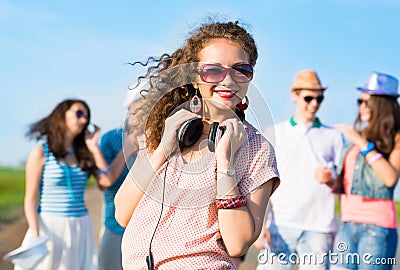 Young woman with headphones