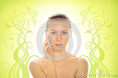 Young woman with health skin of face